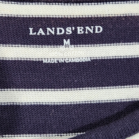 Lands End Women's Striped Cardigan ¾ Length Sleeve Size 10-12 - Picture 6 of 9